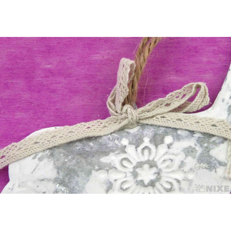 ZÁVĚS PTÁČEK PLECH 13x7cm*BÍLÁ