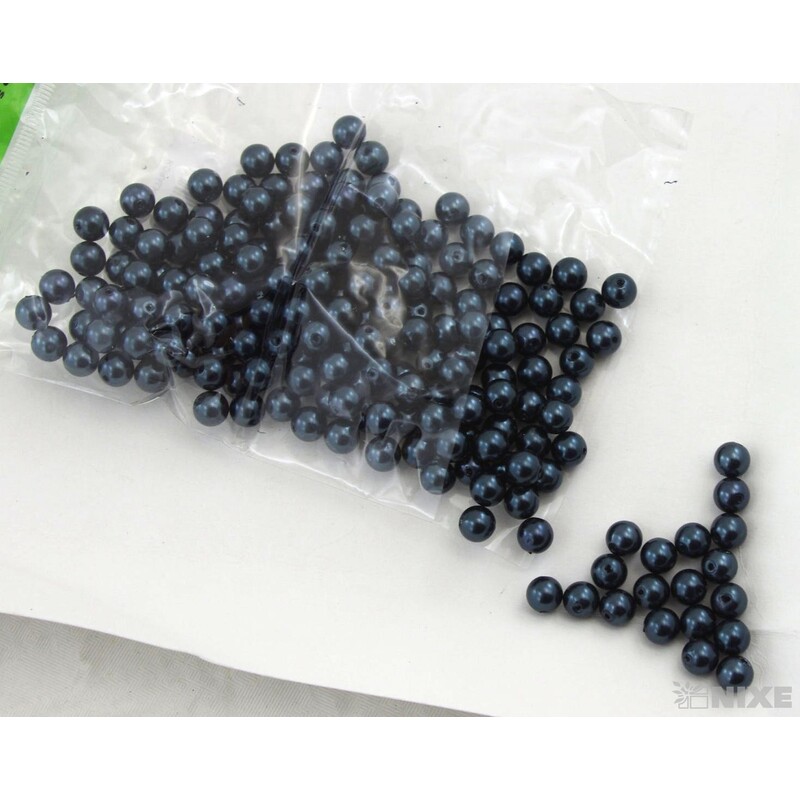 KORÁLKY 8mm cca 208ks*MODRÁ TM.