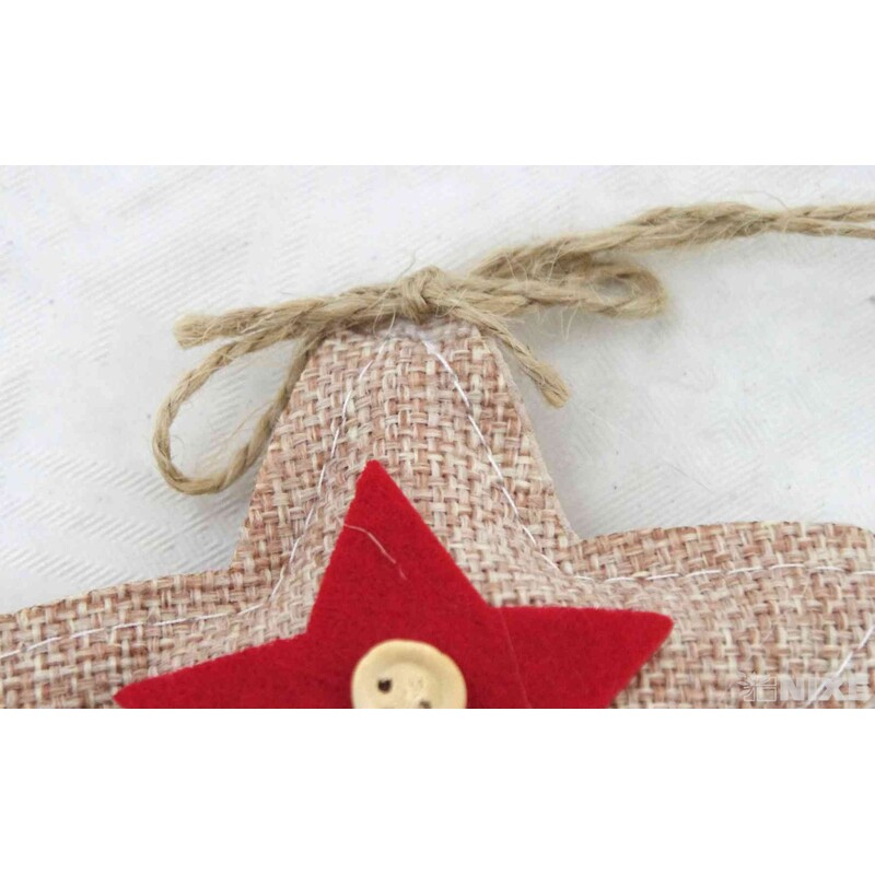 ZÁVĚS HVĚZDA TEXTIL 10cm*PŘÍRODNÍ