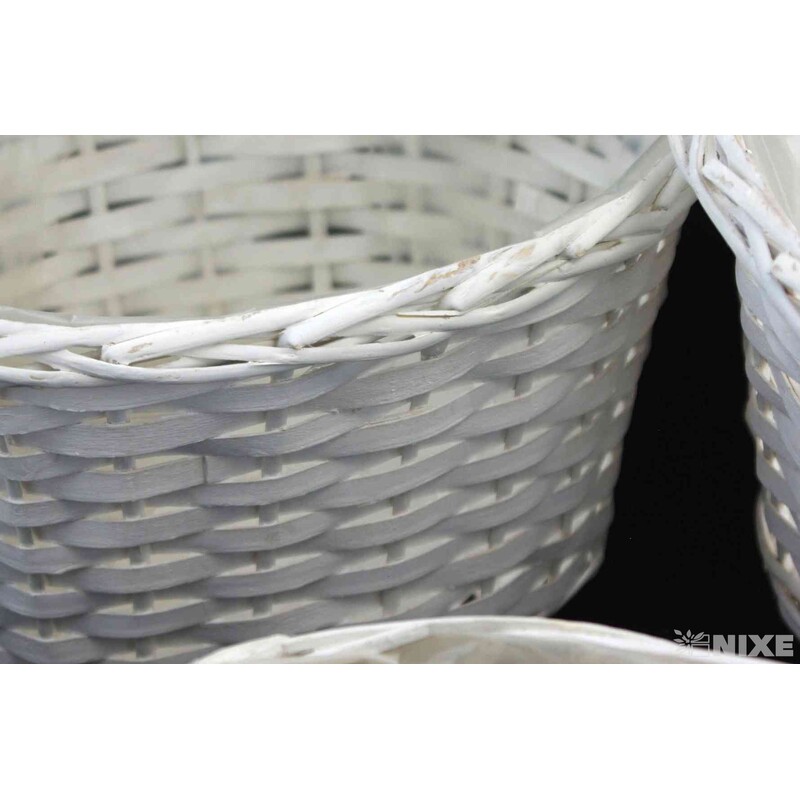 KOŠ PROUTÍ 47x19x28cm 43x17x22 39x14x18*BÍLÁ