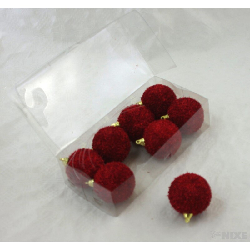 KOULE ZÁVĚS 6cm 8ks*ČERVENÁ