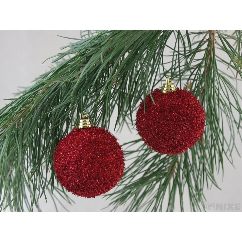 KOULE ZÁVĚS 6cm 8ks*ČERVENÁ