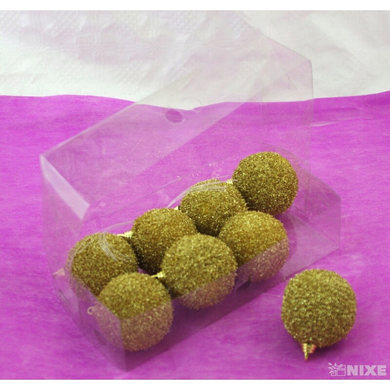 KOULE ZÁVĚS 6cm 8ks*ZLATÁ