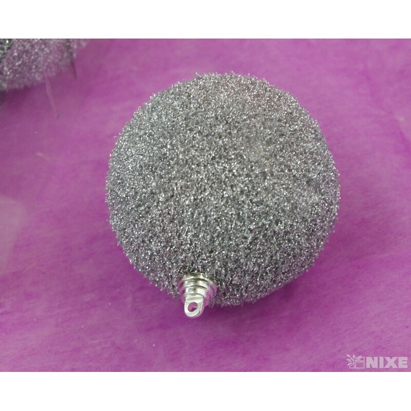 KOULE ZÁVĚS 8cm 4ks*STŘÍBRNÁ