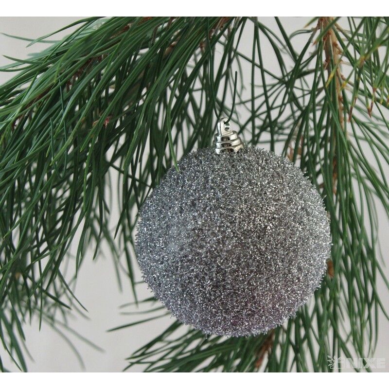 KOULE ZÁVĚS 8cm 4ks*STŘÍBRNÁ