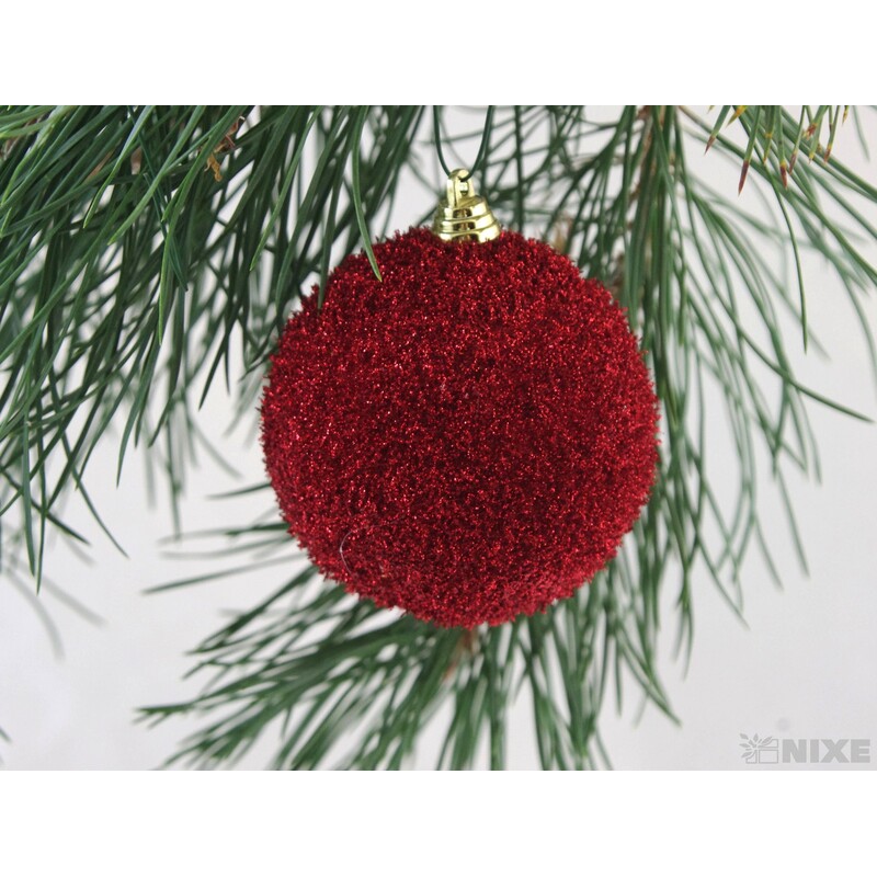 KOULE ZÁVĚS 8cm 4ks*ČERVENÁ