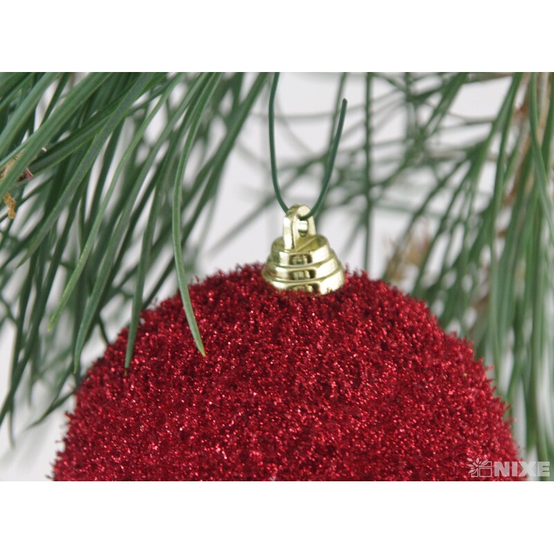 KOULE ZÁVĚS 8cm 4ks*ČERVENÁ