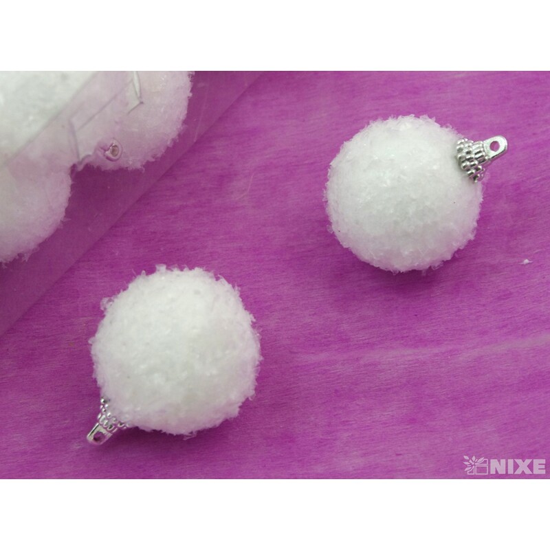 KOULE ZÁVĚS 4cm 24ks*BÍLÁ