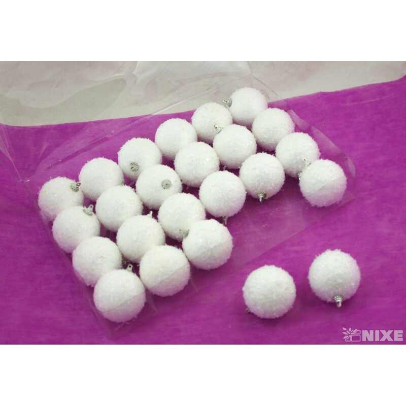 KOULE ZÁVĚS 5,5cm 24ks*BÍLÁ