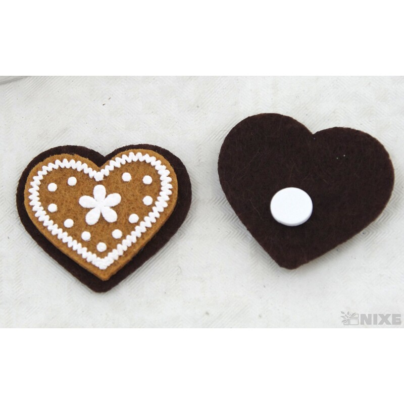 PERNÍČEK SRDCE NALEP. 3,5cm 12ks*HNĚDÁ