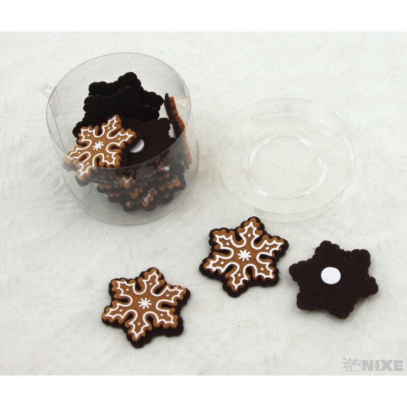 PERNÍČEK VLOČKA NALEP. 4cm 12ks*HNĚDÁ