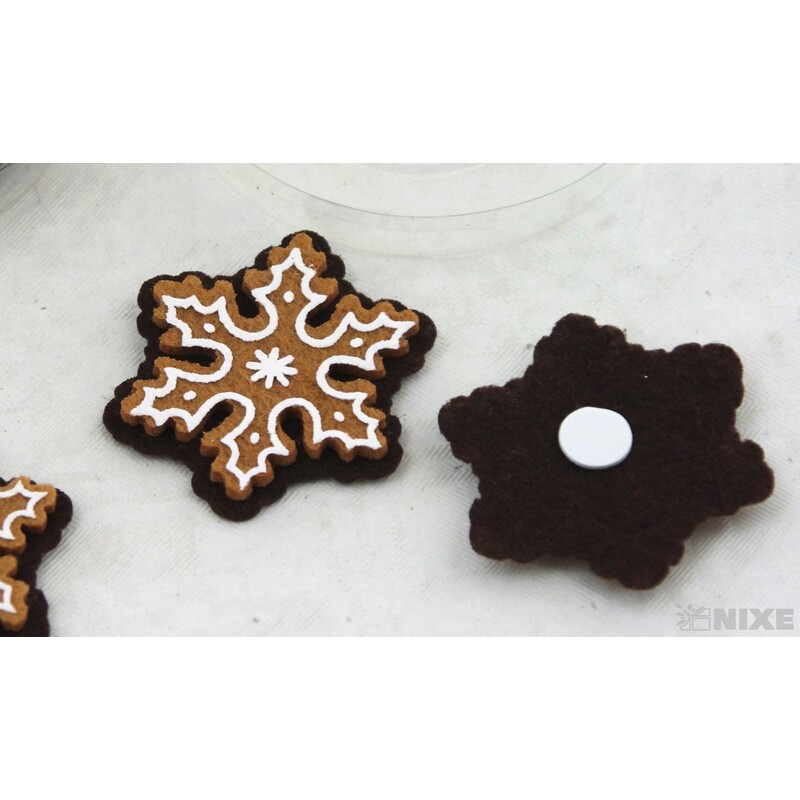 PERNÍČEK VLOČKA NALEP. 4cm 12ks*HNĚDÁ