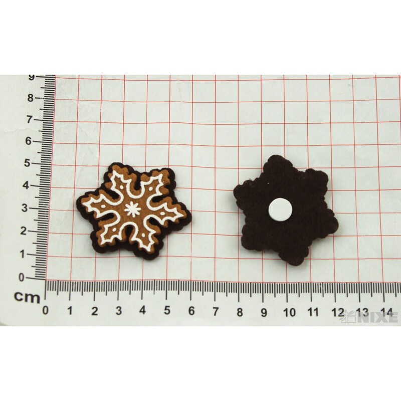 PERNÍČEK VLOČKA NALEP. 4cm 12ks*HNĚDÁ