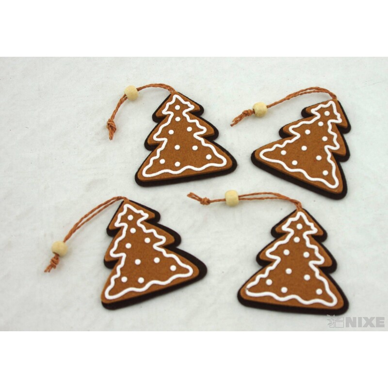 ZÁVĚS PERNÍČEK STROMEK 7cm 4ks*HNĚDÁ