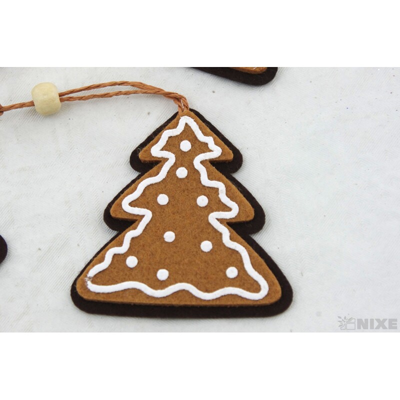 ZÁVĚS PERNÍČEK STROMEK 7cm 4ks*HNĚDÁ