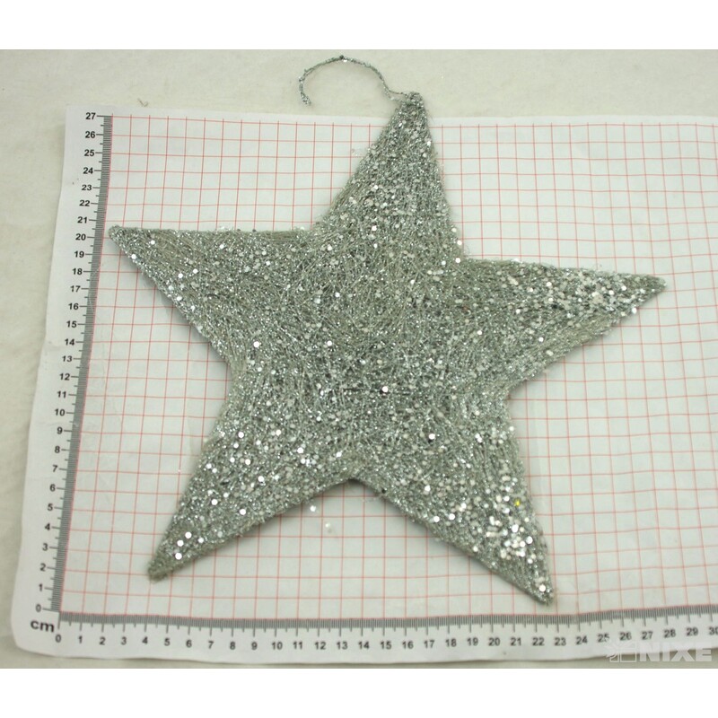 HVĚZDA 29cm*STŘÍBRNÁ