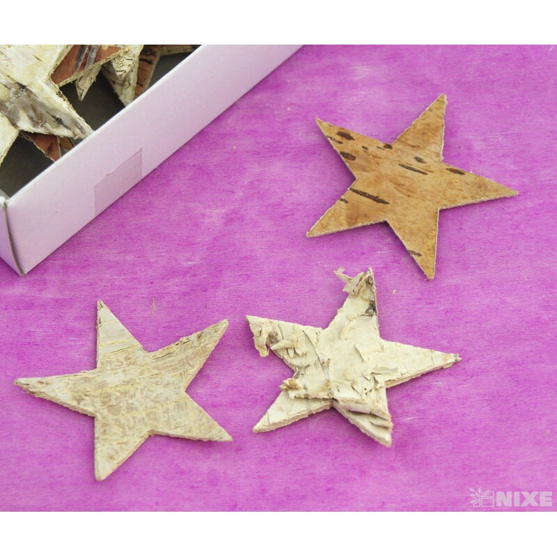 HVĚZDA BŘÍZA 6,5cm 40ks*PŘÍRODNÍ