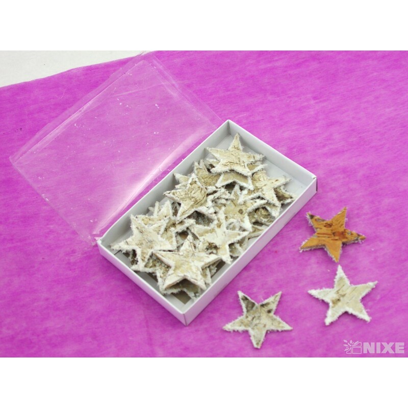 HVĚZDA BŘÍZA 6,5cm 30ks*PŘÍRODNÍ