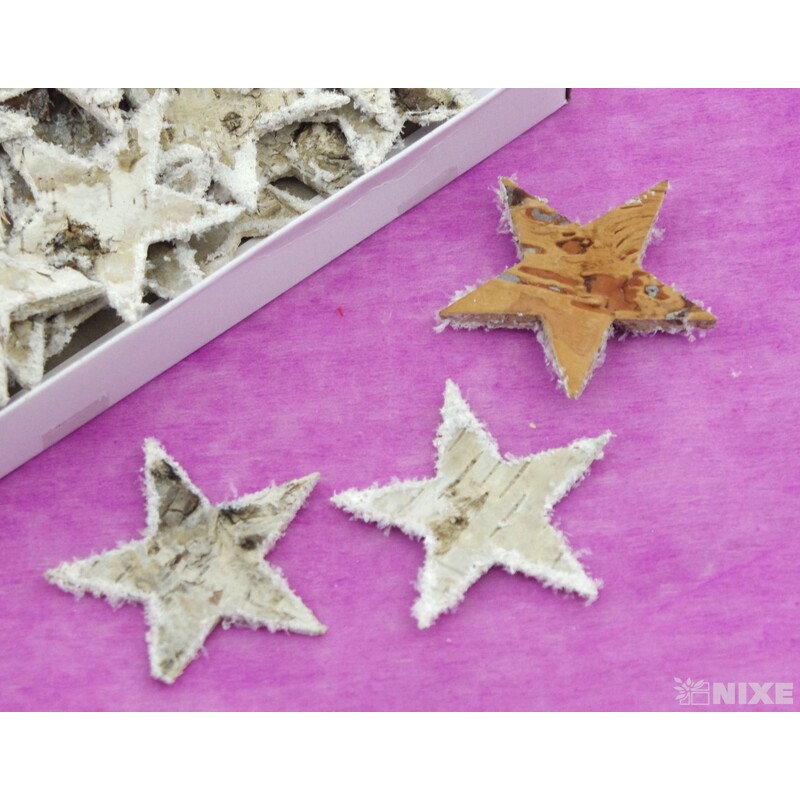 HVĚZDA BŘÍZA 6,5cm 30ks*PŘÍRODNÍ