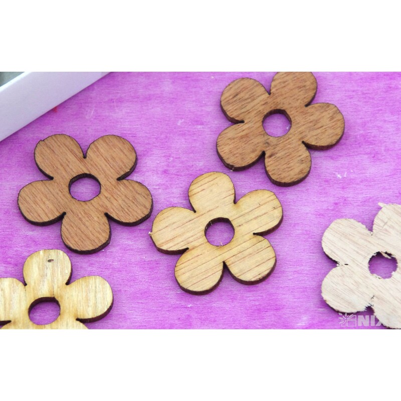 KVÍTEK DŘEVO 4cm 36ks*PŘÍRODNÍ