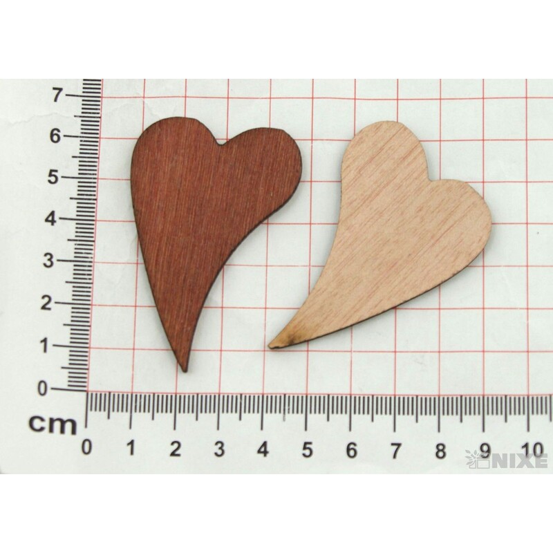 SRDCE DŘEVO 6x4cm 24ks*PŘÍRODNÍ