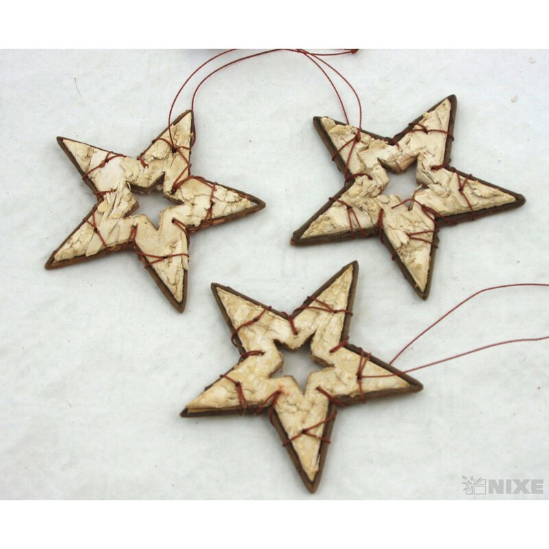 HVĚZDA BŘÍZA 9,5cm 8ks*PŘÍRODNÍ