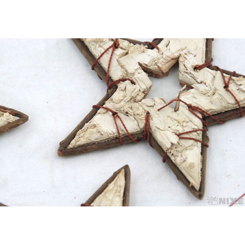 HVĚZDA BŘÍZA 9,5cm 8ks*PŘÍRODNÍ