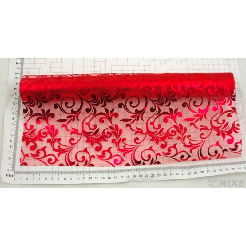 ROLE ORGANZA TISK 36cmx5yd*ČERVENÁ