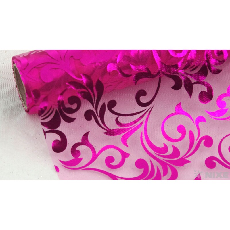 ROLE ORGANZA TISK 36cmx5yd*RŮŽOVÁ TM.