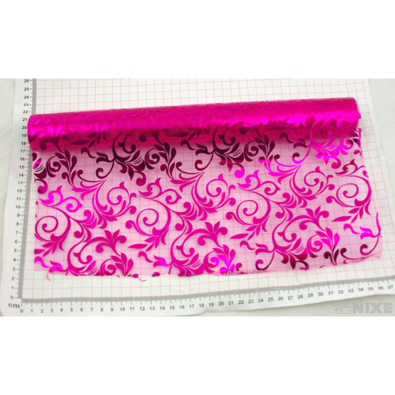 ROLE ORGANZA TISK 36cmx5yd*RŮŽOVÁ TM.