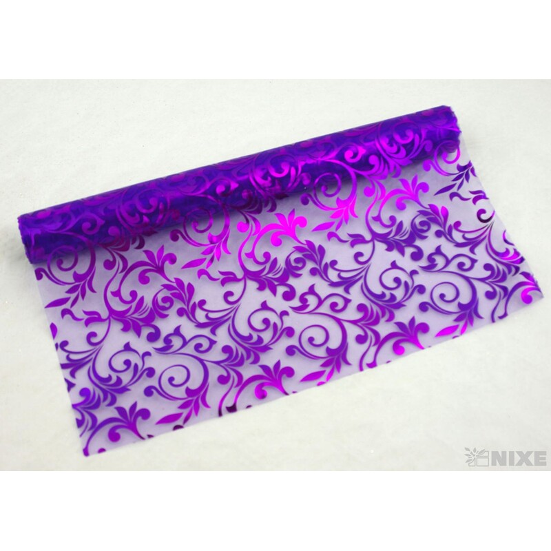 ROLE ORGANZA TISK 36cmx5yd*FIALOVÁ