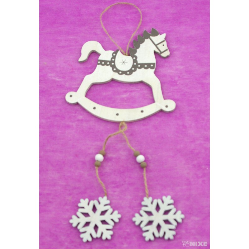 ZÁVĚS KONÍK DŘEVO 12x14cm*MIX BAREV