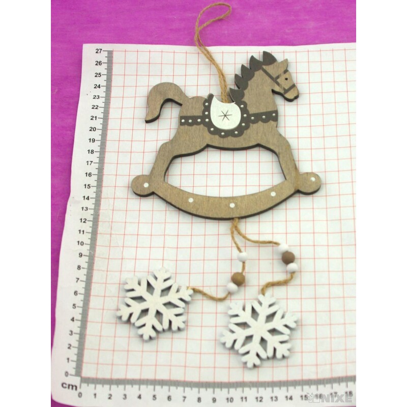 ZÁVĚS KONÍK DŘEVO 12x14cm*MIX BAREV