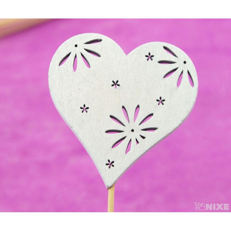 ZÁPICH SRDCE 7x32cm 10ks*BÍLÁ