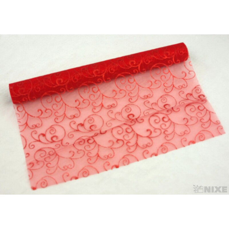 ORGANZA GLITR 36 36cmx5yd*ČERVENÁ