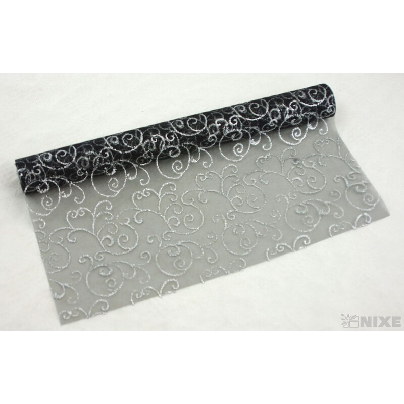 ORGANZA GLITR 36 36cmx5yd*ČERNÁ