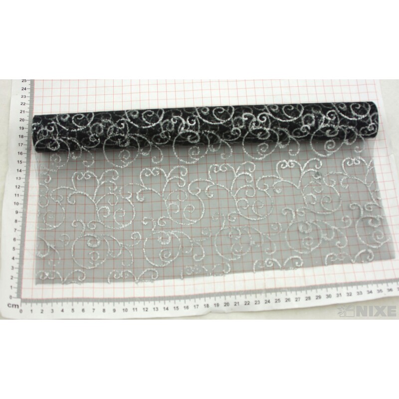 ORGANZA GLITR 36 36cmx5yd*ČERNÁ