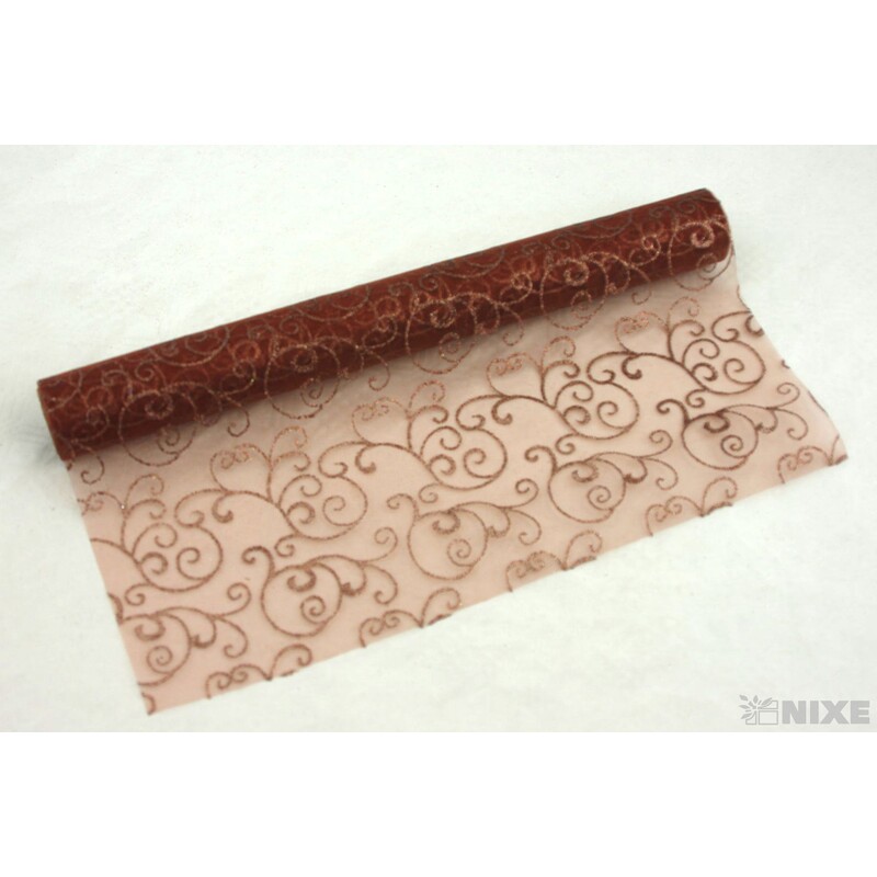 ORGANZA GLITR 36 36cmx5yd*HNĚDÁ