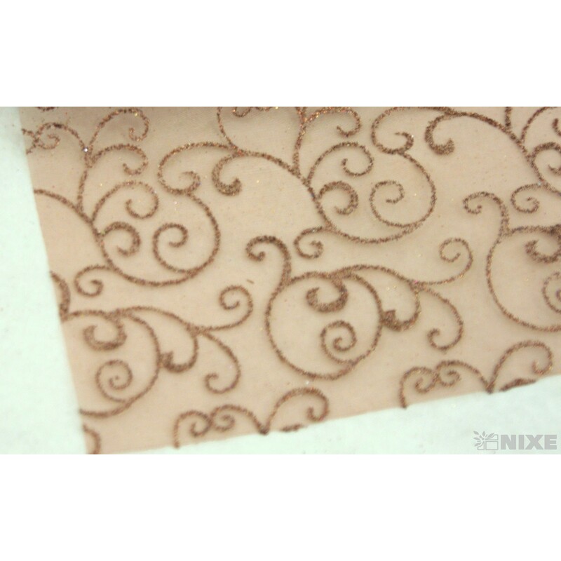 ORGANZA GLITR 36 36cmx5yd*HNĚDÁ