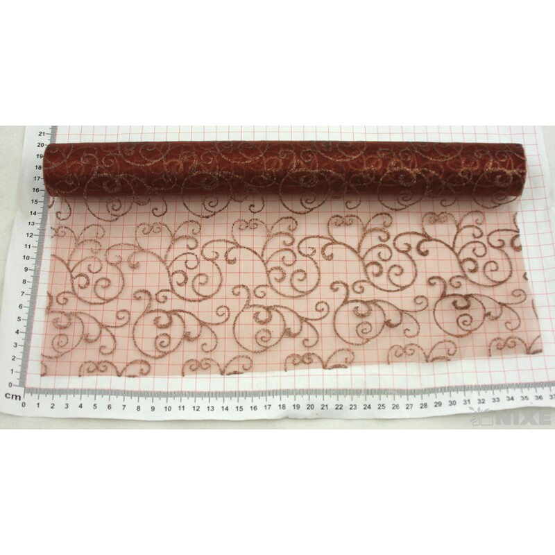 ORGANZA GLITR 36 36cmx5yd*HNĚDÁ