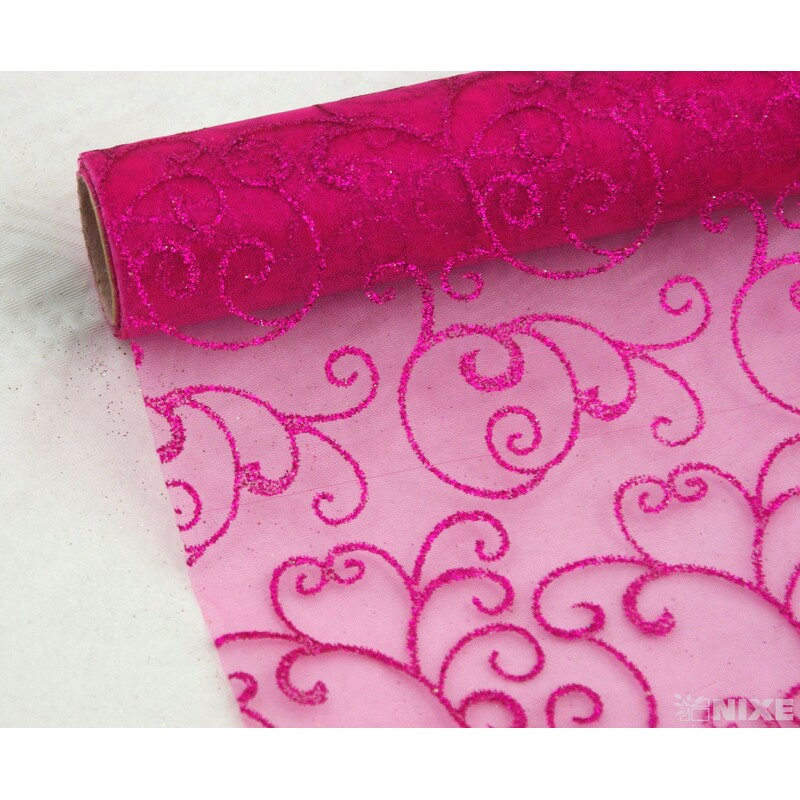 ORGANZA GLITR 36 36cmx5yd*RŮŽOVÁ TM.