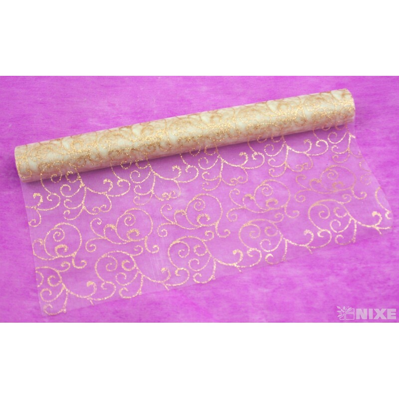 ORGANZA GLITR 36 36cmx5yd*MĚDENÁ