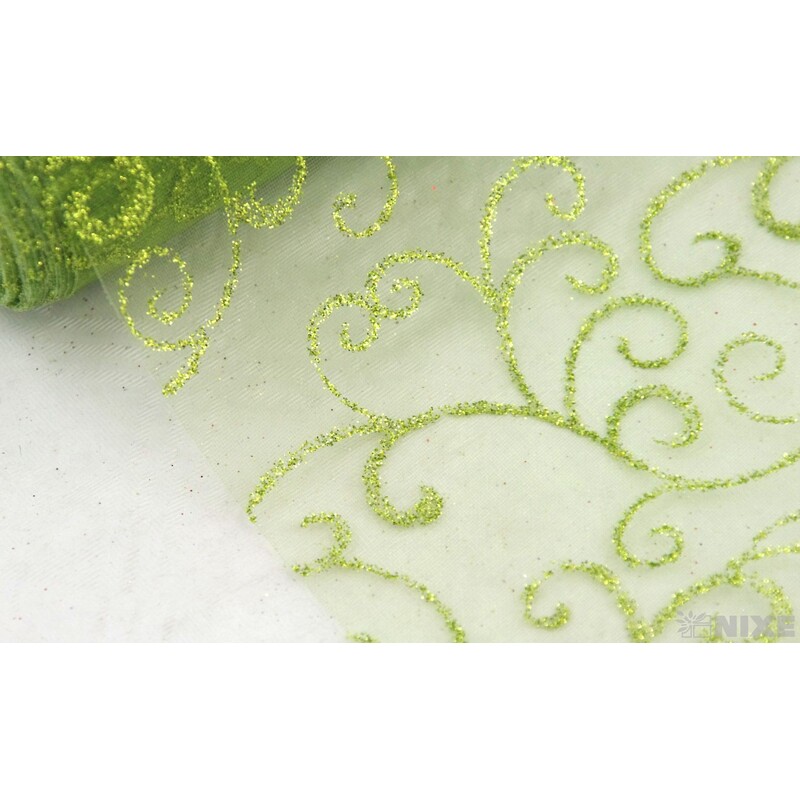 ORGANZA GLITR 38 12cmx10yd*ZELENÁ