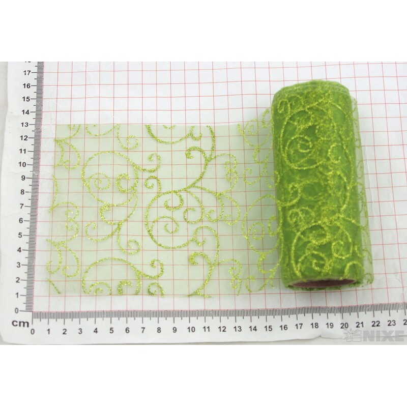 ORGANZA GLITR 38 12cmx10yd*ZELENÁ