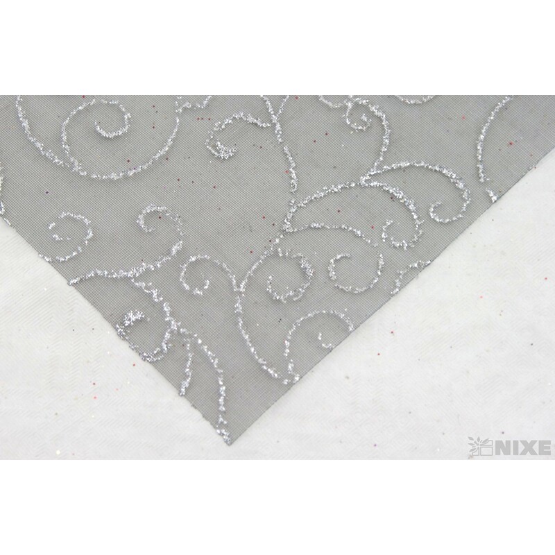 ORGANZA GLITR 38 12cmx10yd*ČERNÁ