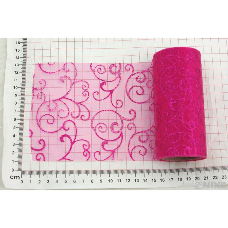 ORGANZA GLITR 38 12cmx10yd*RŮŽOVÁ TM.