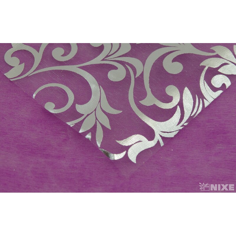 ORGANZA TISK 40 12cmx10yd*STŘÍBRNÁ