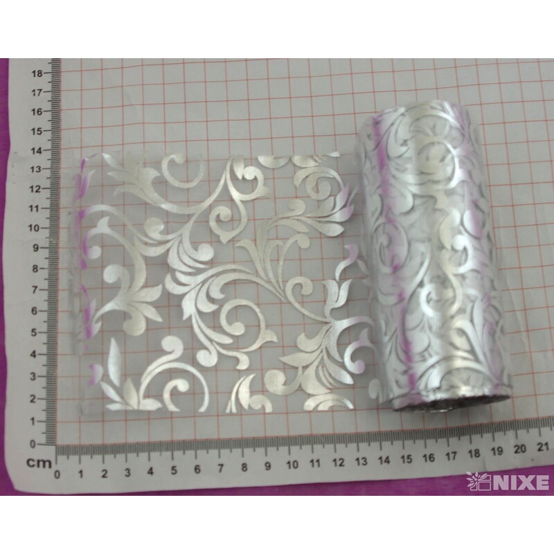 ORGANZA TISK 40 12cmx10yd*STŘÍBRNÁ