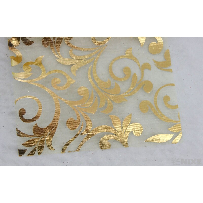 ORGANZA TISK 40 12cmx10yd*ZLATÁ