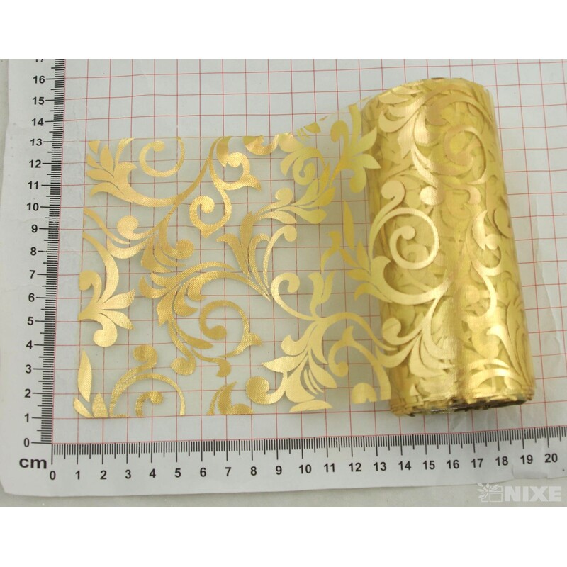 ORGANZA TISK 40 12cmx10yd*ZLATÁ